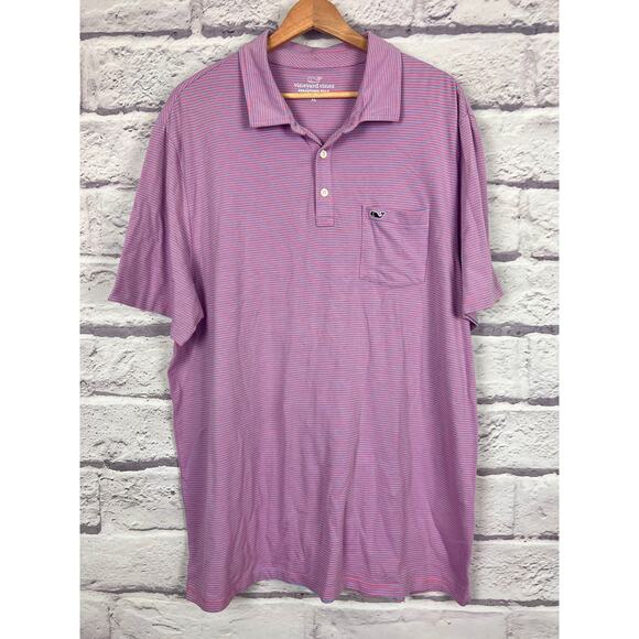 Vineyard Vines Mens XL Edgartown Preppy Coastal Golf Striped Polo Pima Cotton - Picture 3 of 9